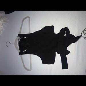 tobi black tie crop top